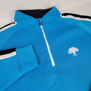 FootJoy FJ Mens Large Blue Quarter Zip Golf Pullover Sweater Logo 1926 Casual